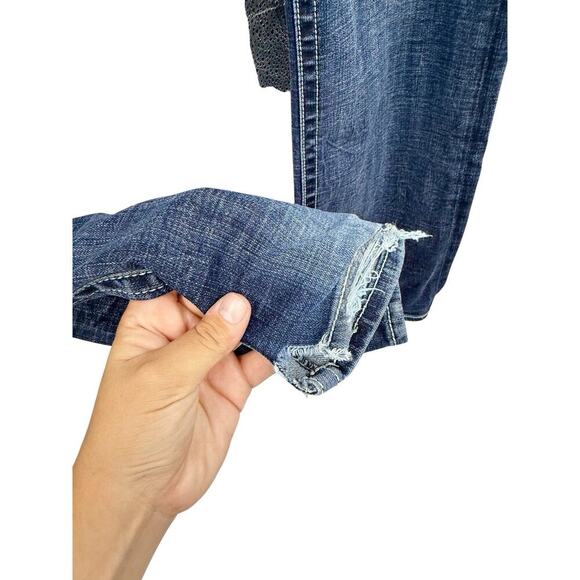 Salvage Mayhem Bootcut Dark Wash Thick Stitch Stretch Denim Jeans Men’s 31 Long - Picture 8 of 13